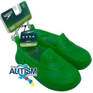 NWT's Speedo Kids Green Jelly Beach Swim Water Shoes Size 7/8 Medium